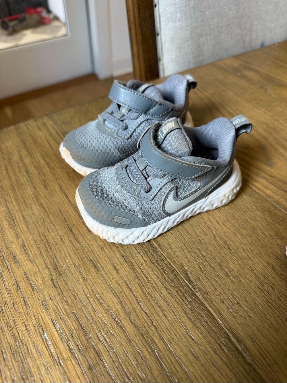 Nike Gray Kids Sneakers with White Sole
